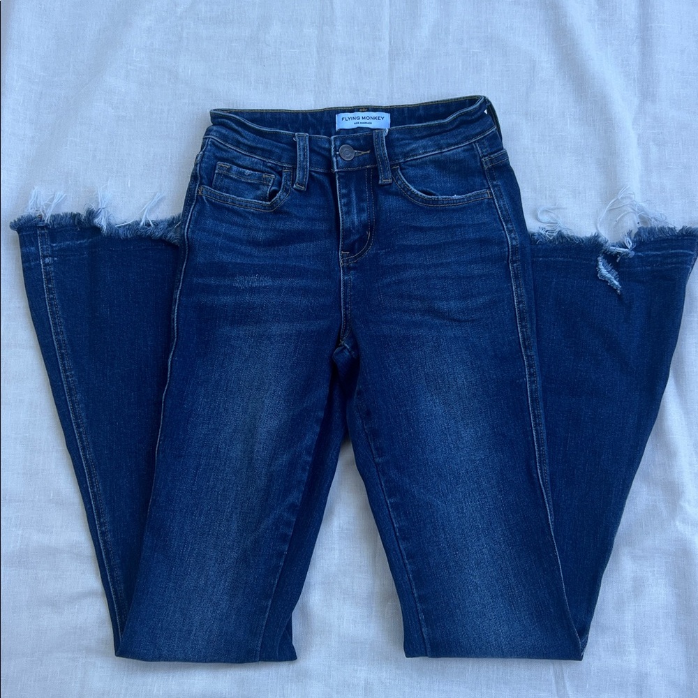 Flying Monkey raw hem wide flare